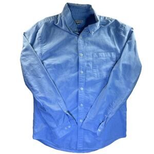 Merona Men’s Denim Light Blue Button Down Shirt Size Medium - Front Pocket